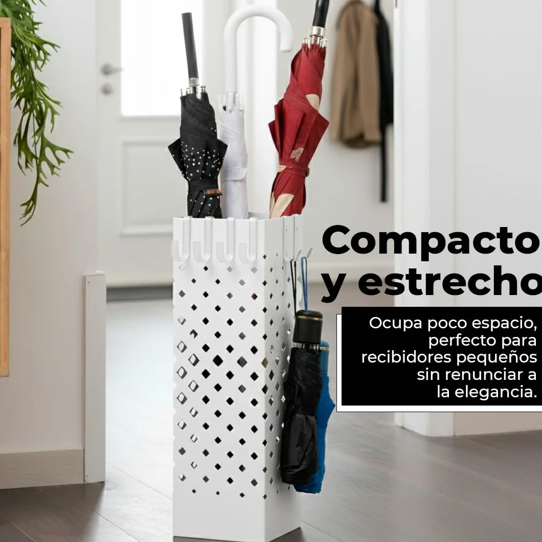 HERSIG - Paraguero Metálico - Paragueros Modernos y Decorativos - Paragueros Originales para Entrada, Recibidor, Oficina o Comercio | Paragüero de Diseño Elegante y Funcional - Diseño Moderno - Negro