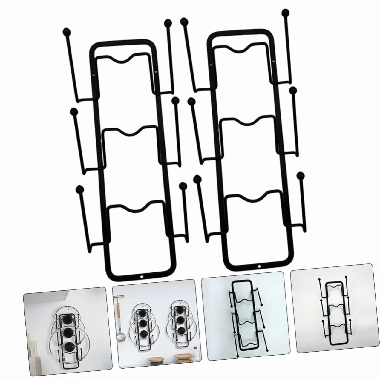 Zerodeko 2 Piezas Rejilla para Tapas de Ollas Carbono Organizador de Tapas de Ollas Resistentes al Desgaste Soporte Delicado para Gabinetes de Cocina