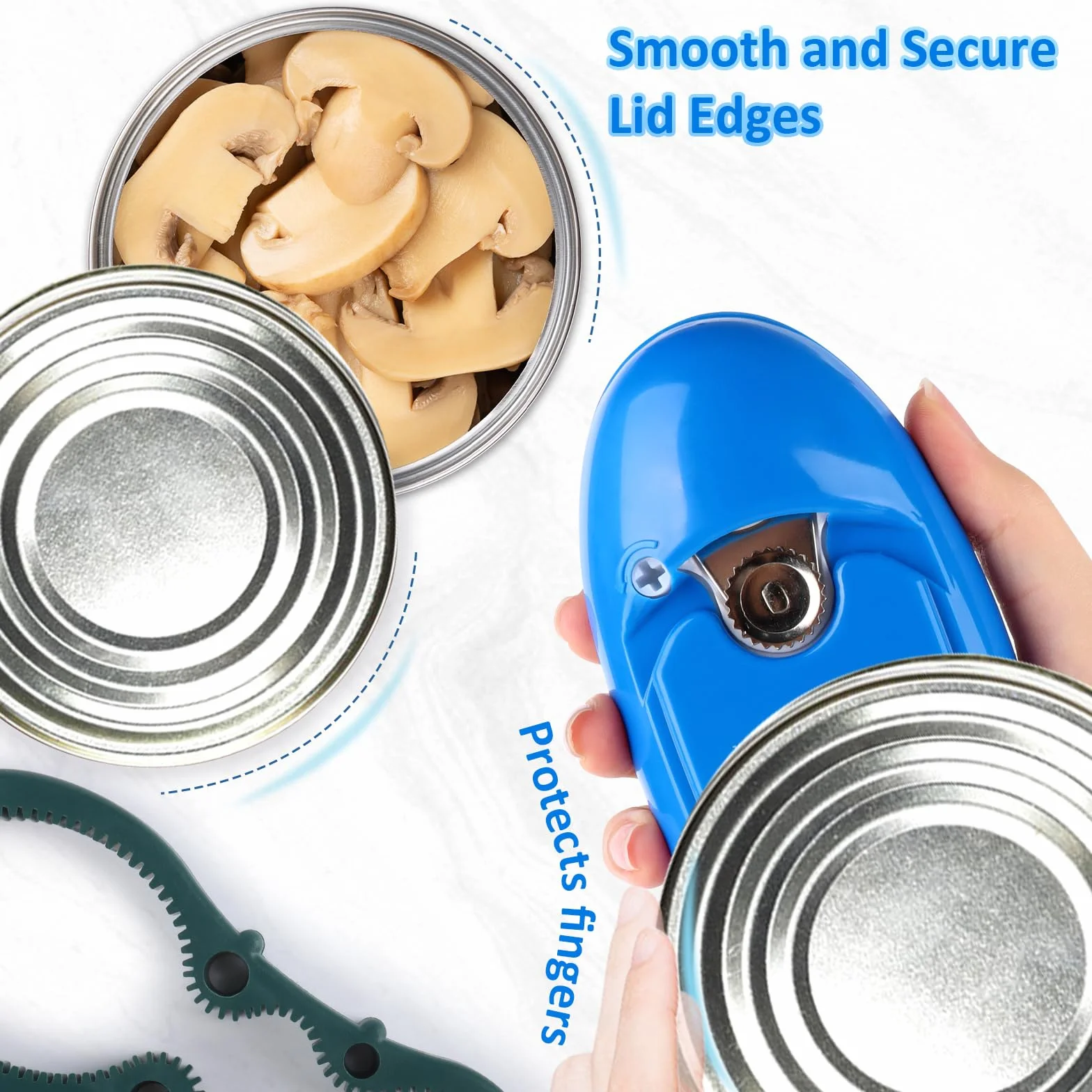 Abrelatas Automático Electrónico, Abrelatas Inalámbrico, Abrelatas de Cocina, Abrelatas One-touch, Bordes Son ordenados y Lisos, para Mayores, Cocineros, Artritis