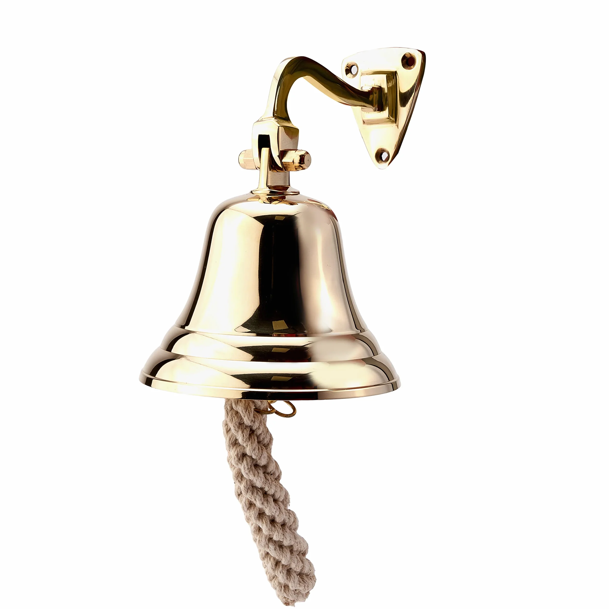 NKlaus 11575 - Campana de barco (latón, con soporte de pared y cinta, diámetro de 10 cm, acabado ligero)
