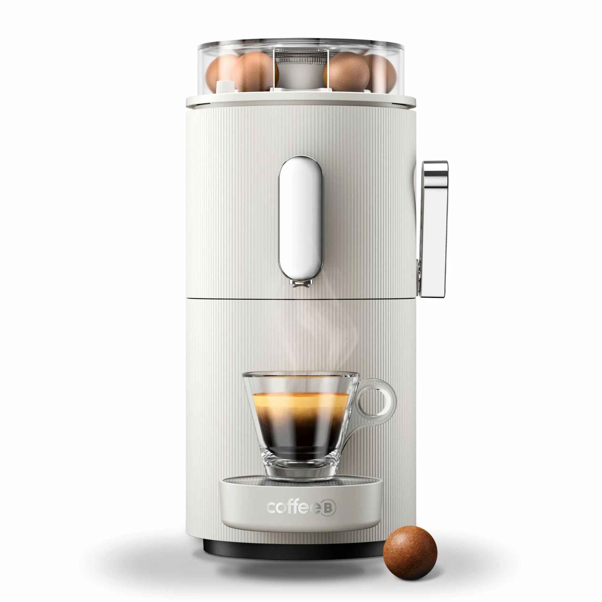 CoffeeB de café royal Globe, cafetera especialmente diseñada para el uso de Coffee Balls, 1.3L, color blanco