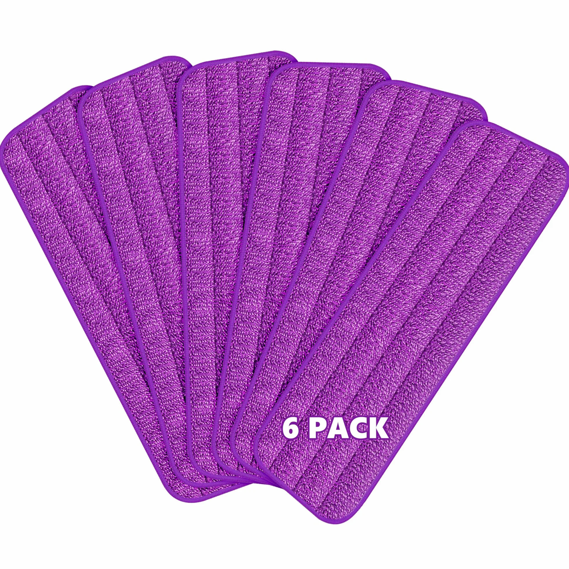 MEXERRIS Repuestos de Mopas de Microfibra, 6 Piezas Mop Pads Replacement Reutilizables y Lavables a Máquina para Mopas con Pulverizador, Morado, 39 x 13 cm