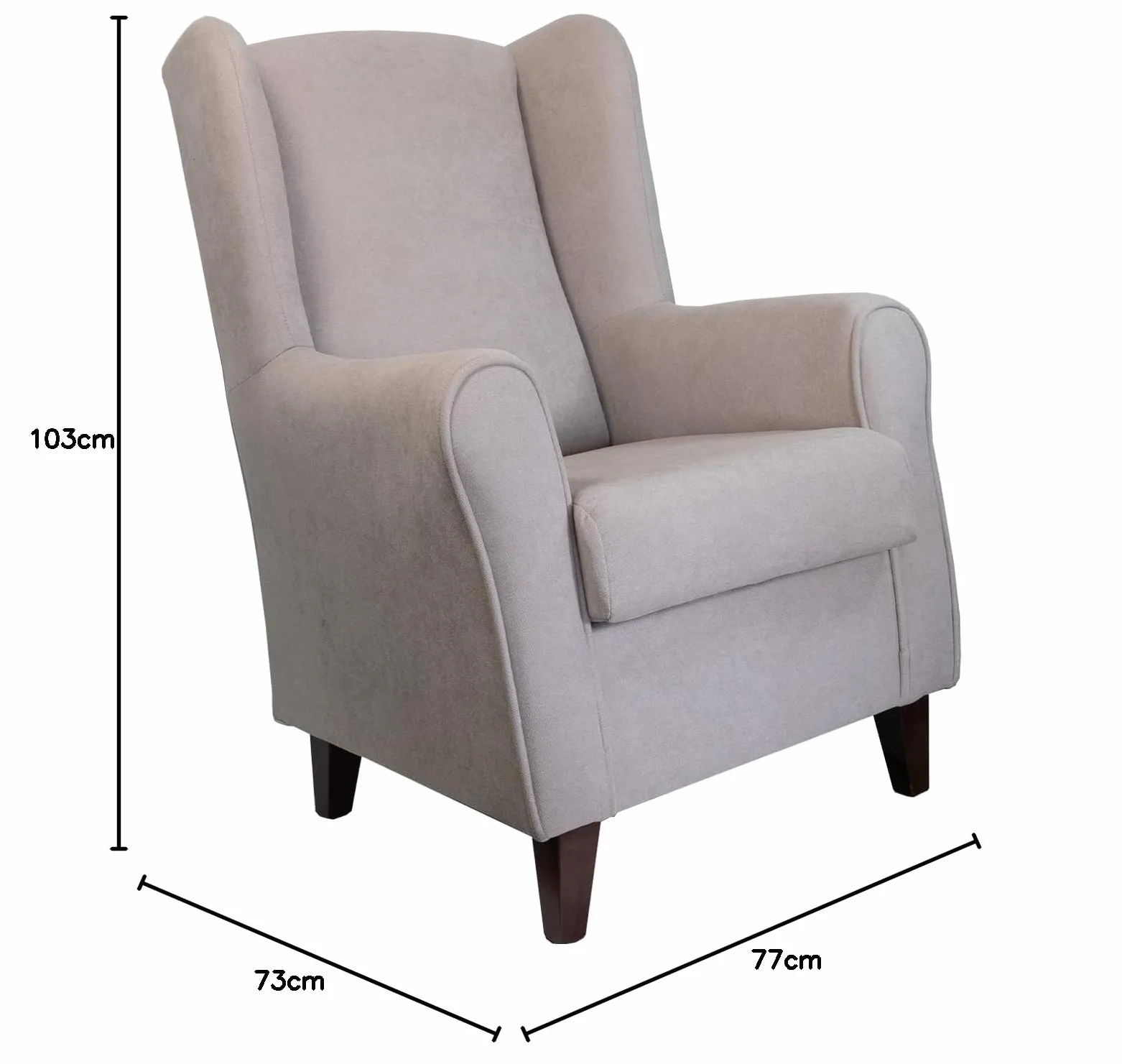 MUEBLIX.COM | Sillón Butaca Orejero Lisboa | Sofa con Orejas | Butacas de Salón Modernas | Butaca Confortable | Patas Enroscadas | No Montaje | Color Beige