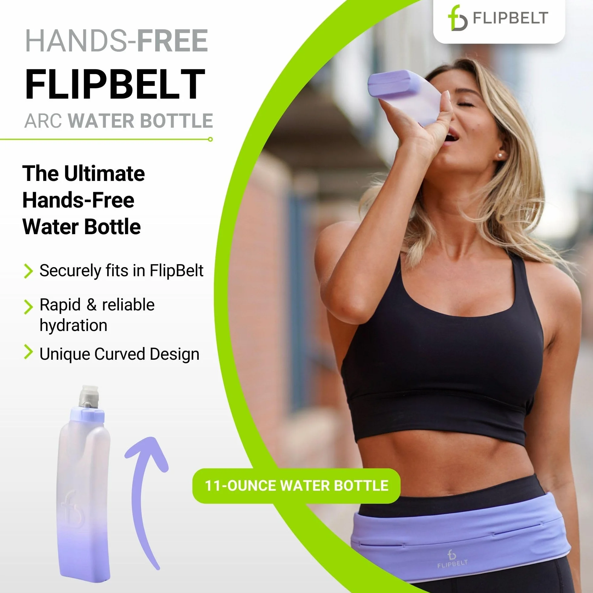 Flipbelt Arc Water Bottle 11oz Periwinkle