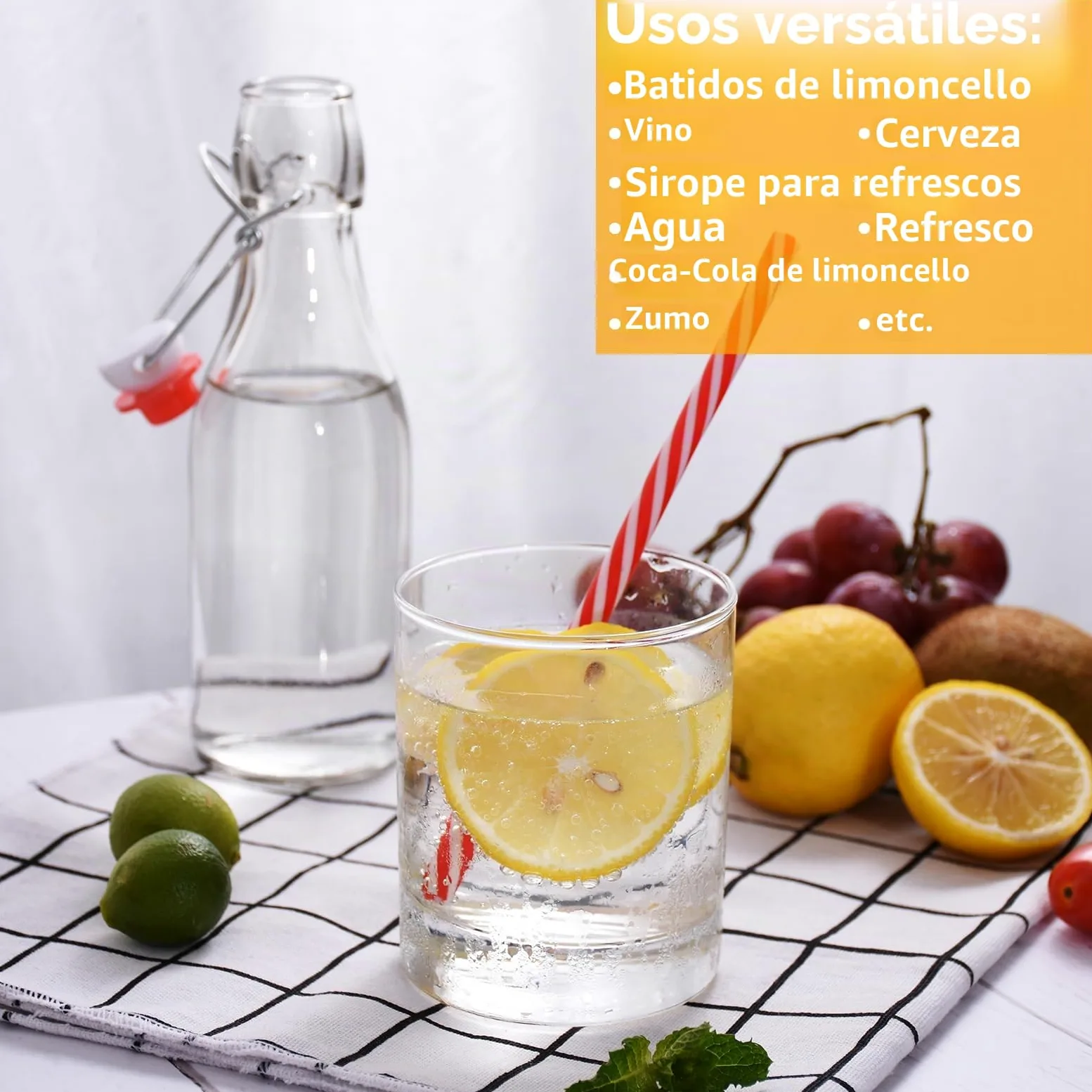 DAJAVE 30 botellas de cristal de 60 ml con cierre de clip, botellas pequeñas para rellenar, botellas de planchado para rellenar, incluye 2 embudos de silicona y 3 etiquetas, botellas de cristal para