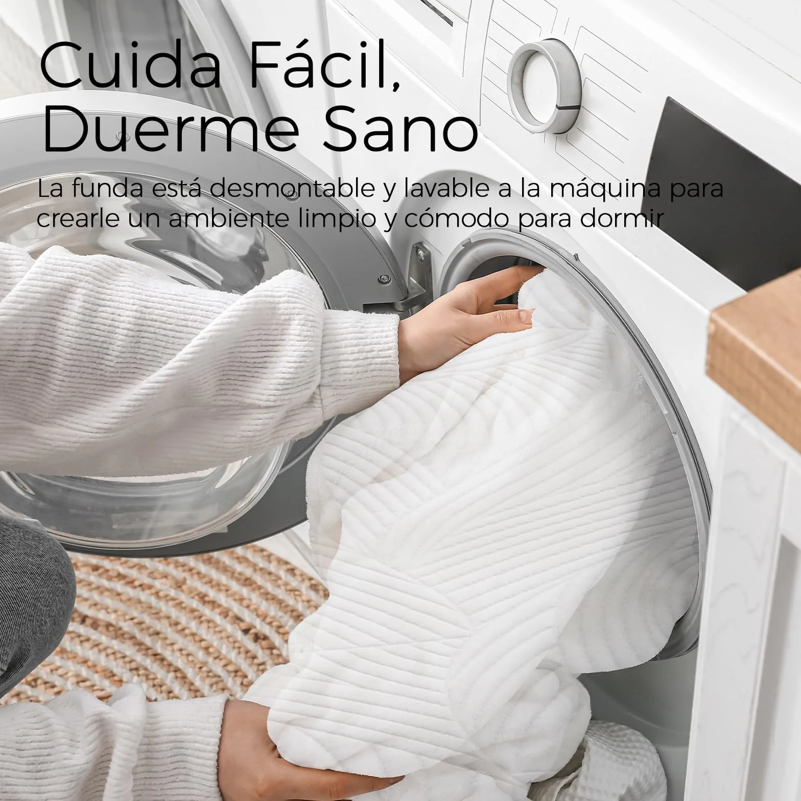 Sweetnight Topper Colchón de Espuma Viscoelástica en Gel 90x190 cm, Grosor de 5 cm, con Funda Extraíble y Lavable, Sobrecolchón de Memory Foam 90x190x5cm, con Correas Elásticas, Blanco