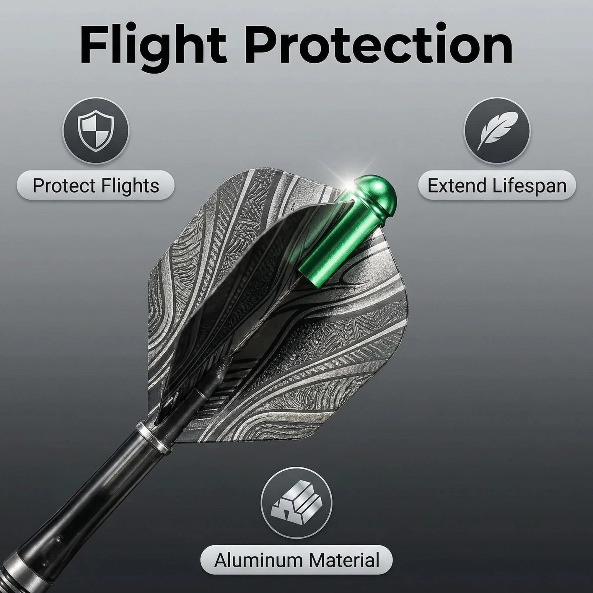 Aluminio Protección de Vuelo de Dardos 90 Grados Multicolor