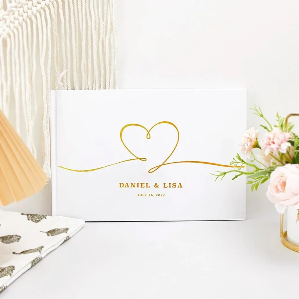 Personalizado Libro De Visitas Para Bodas Con Nombre/Fecha, Bautizos O Fiestas De Cumpleaños Libro De Visitas, Páginas Libro De Firmas Para Boda En Blanco