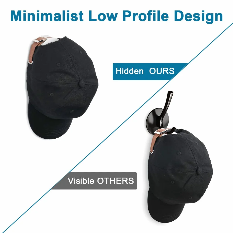 Vicloon Colgador de Sombreros, 8PCS Ganchos Autoadhesivos para Sombrero, Organizadores de Gorra de Béisbol, Sombrero de Almacenamiento Montado en Pared para Presentación de Gorras de BéIsbol (Blanco)