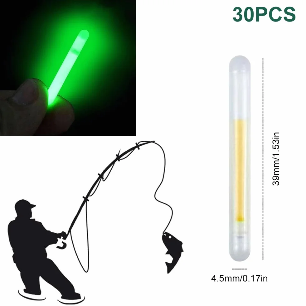Cerioll Glow Sticks Pesca Luminosos 30 Piezas 4.5mm Fluorescentes Luz