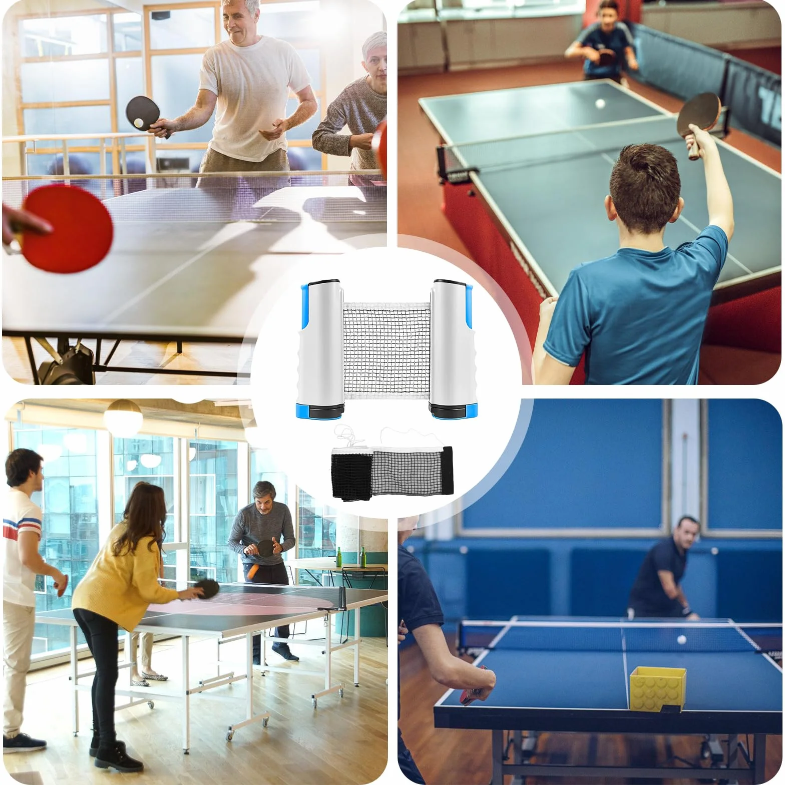 GBKDQQ Red de ping pong extensible 175 cm con pinzas ajustables