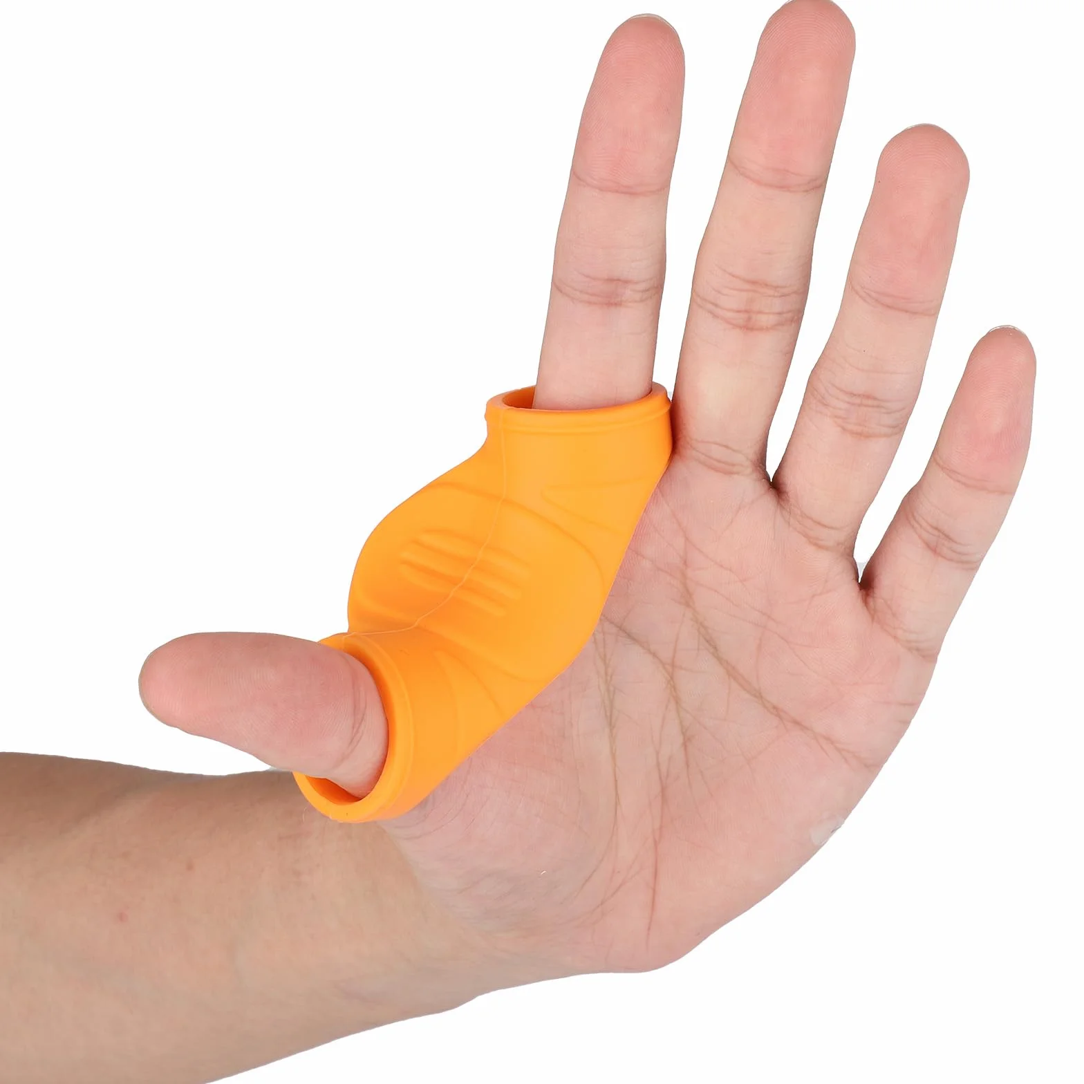 Penitue Protector Pulgar Silicona para Béisbol & Sóftbol, Reductor Impacto, Accesorios Entrenamiento (Naranja, M)