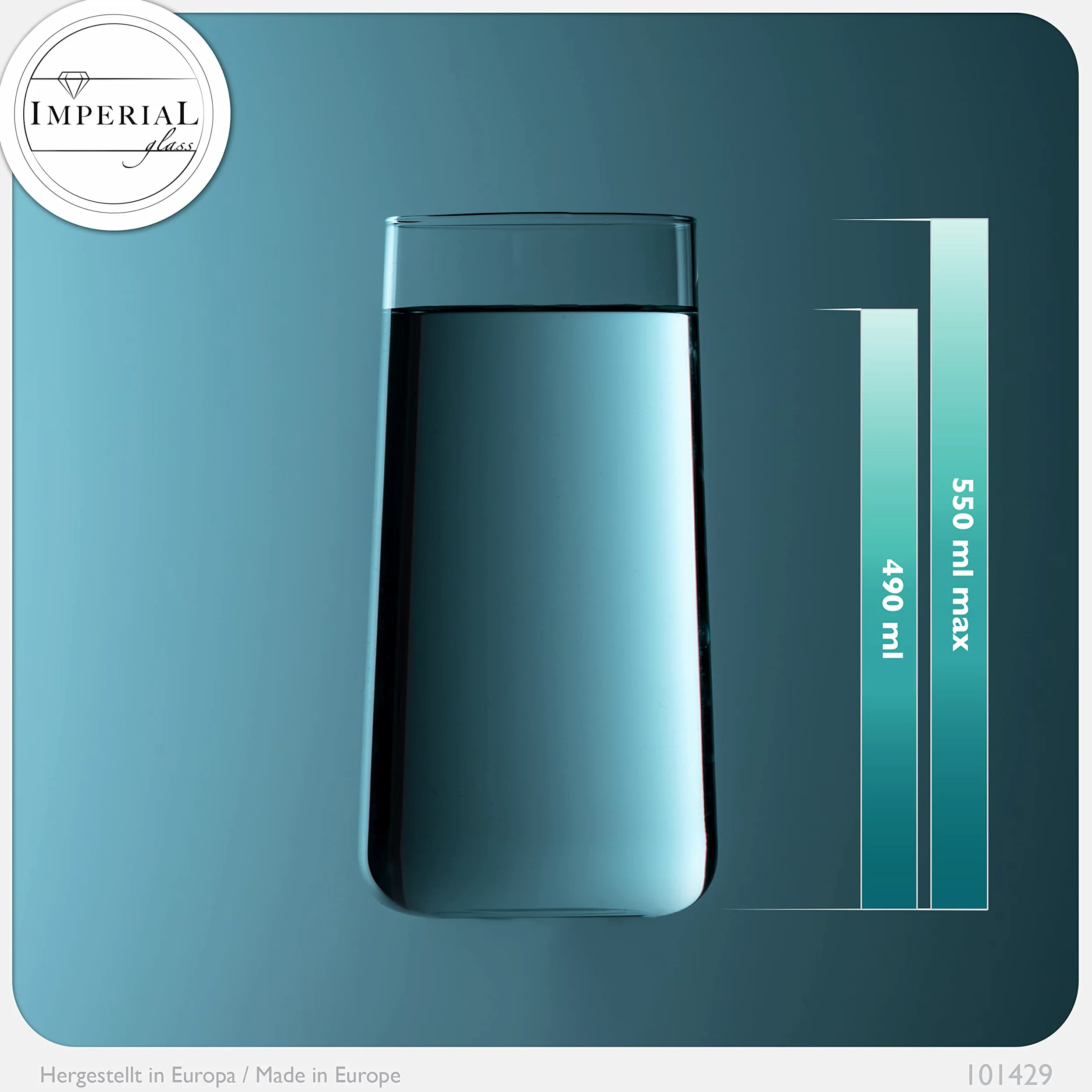 Imperial - Juego de 12 vasos de cristal (490 ml, máx. 550 ml)