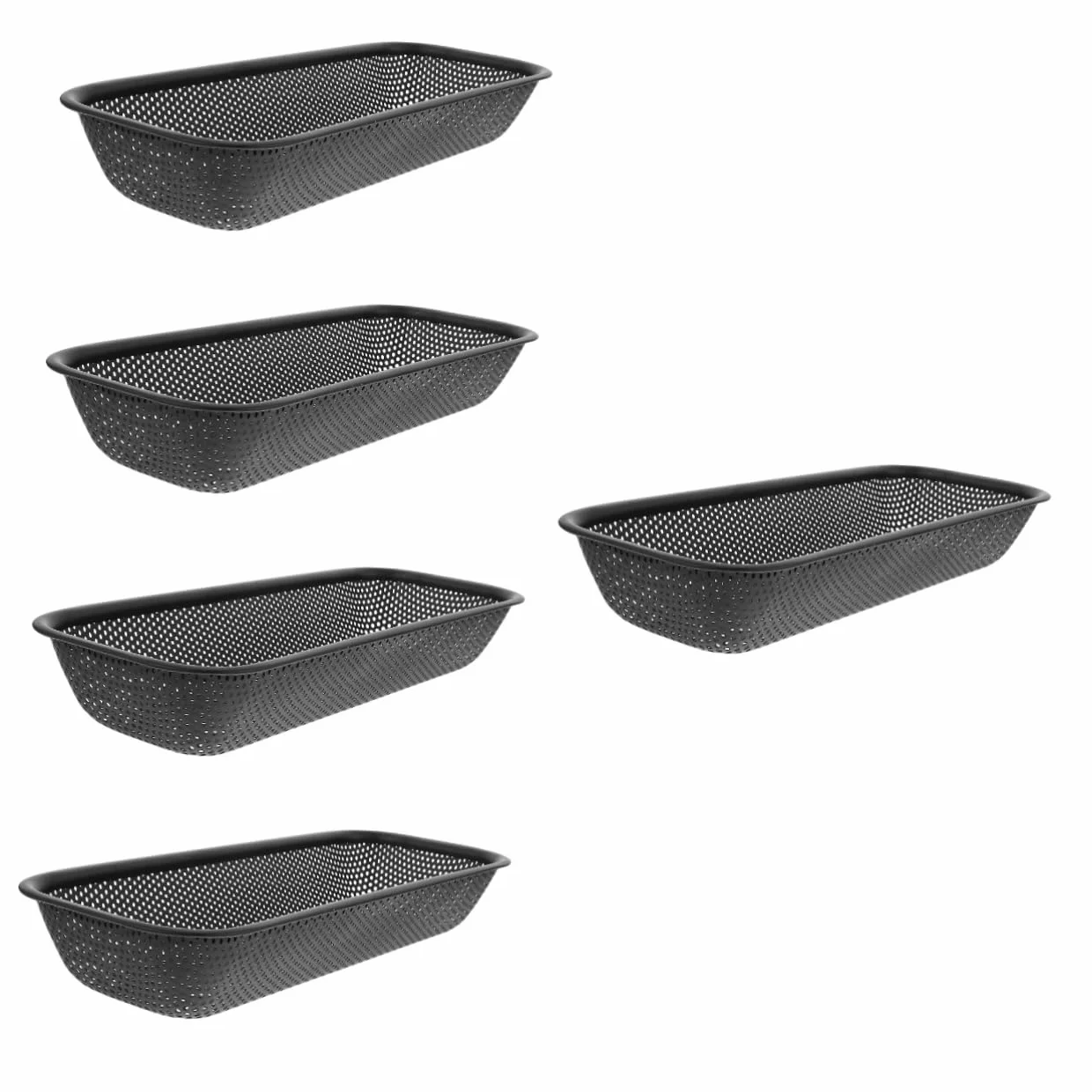 GALPADA 5 Piezas Cesta de Drenaje de Acero Inoxidable Soporte para Cubiertos Cesta escurridor de Cubiertos Puerta cestas almacenaje Cesta almacenaje Cesta de Drenaje de lavavajillas Black
