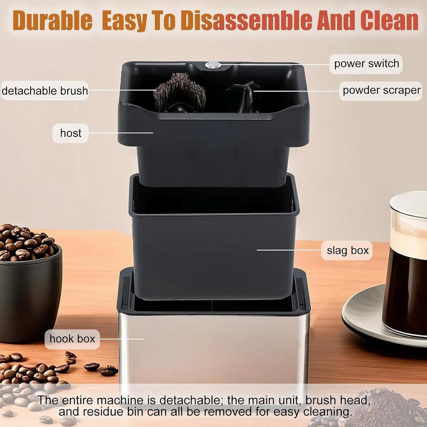 Máquina automática para limpiar portafiltros de espresso | Limpiador eléctrico para portafiltros espresso, para uso doméstico o cafeterías comerciales