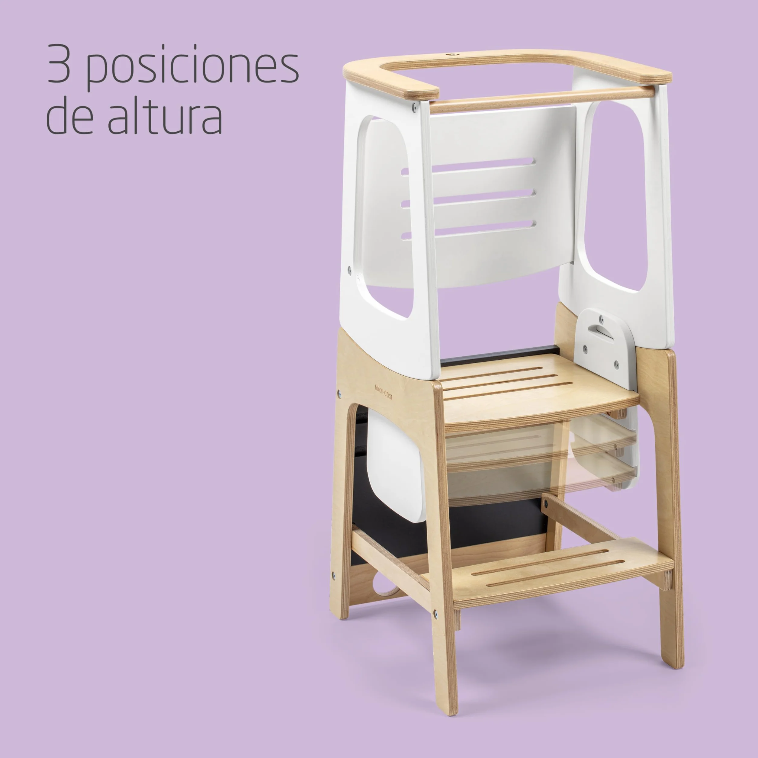 Maxi-Cosi Toucan 3 en 1 Torre Aprendizaje Madera Montessori 1,5-99 Años 10-150kg 3 Alturas FSC 100% Madera Certificada