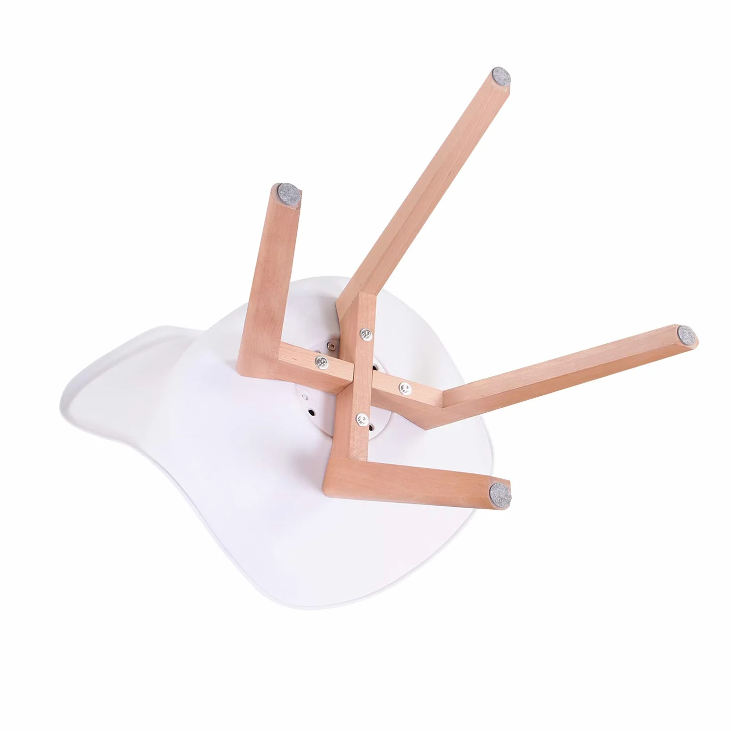 Juego de 6 Sillas de Comedor con Asiento Tapizado y Patas de Madera de Haya, Ideal para Comedor, Cocina, Salón, Dormitorio, Blanco