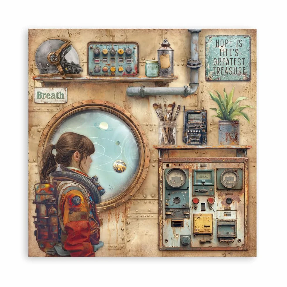 Stamperia - Scrapbook Paper Pad for Scrapbooking, Albums, Cards, Bullet Journals and More, Acid Free, Single Face, Perfect for Hobbies, Crafts, and Gifting (A New Beginning) (20.3 x 20.3cm)