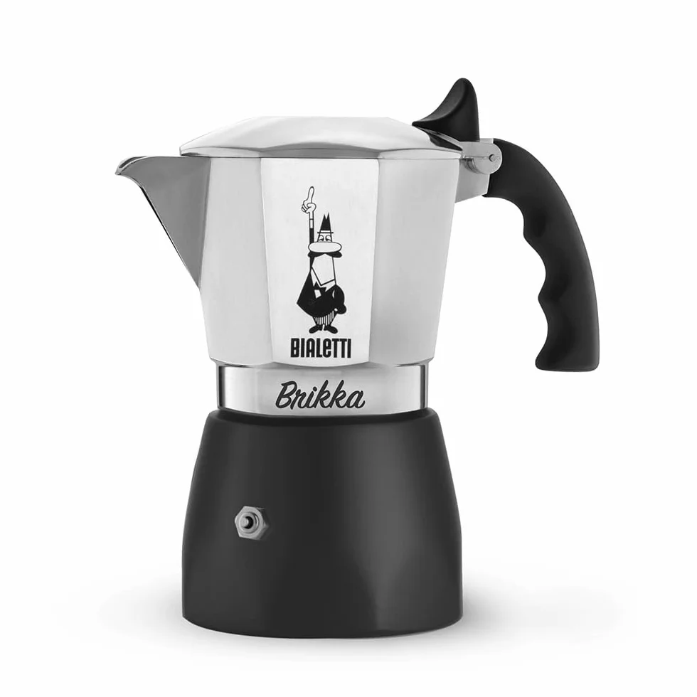 Bialetti New Brikka 2023, Moka pot, la única cafetera capaz de hacer un espresso cremoso, 2 tazas, Aluminio