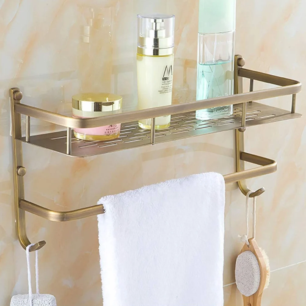 Todos los estantes de Cobre Bastidores, Doble Capa de Baño Bastidores, montado en la Pared de Almacenamiento, Ducha Organizador del almacenaje, Ducha Plataforma Ser, Cuarto de baño Toalla Rack