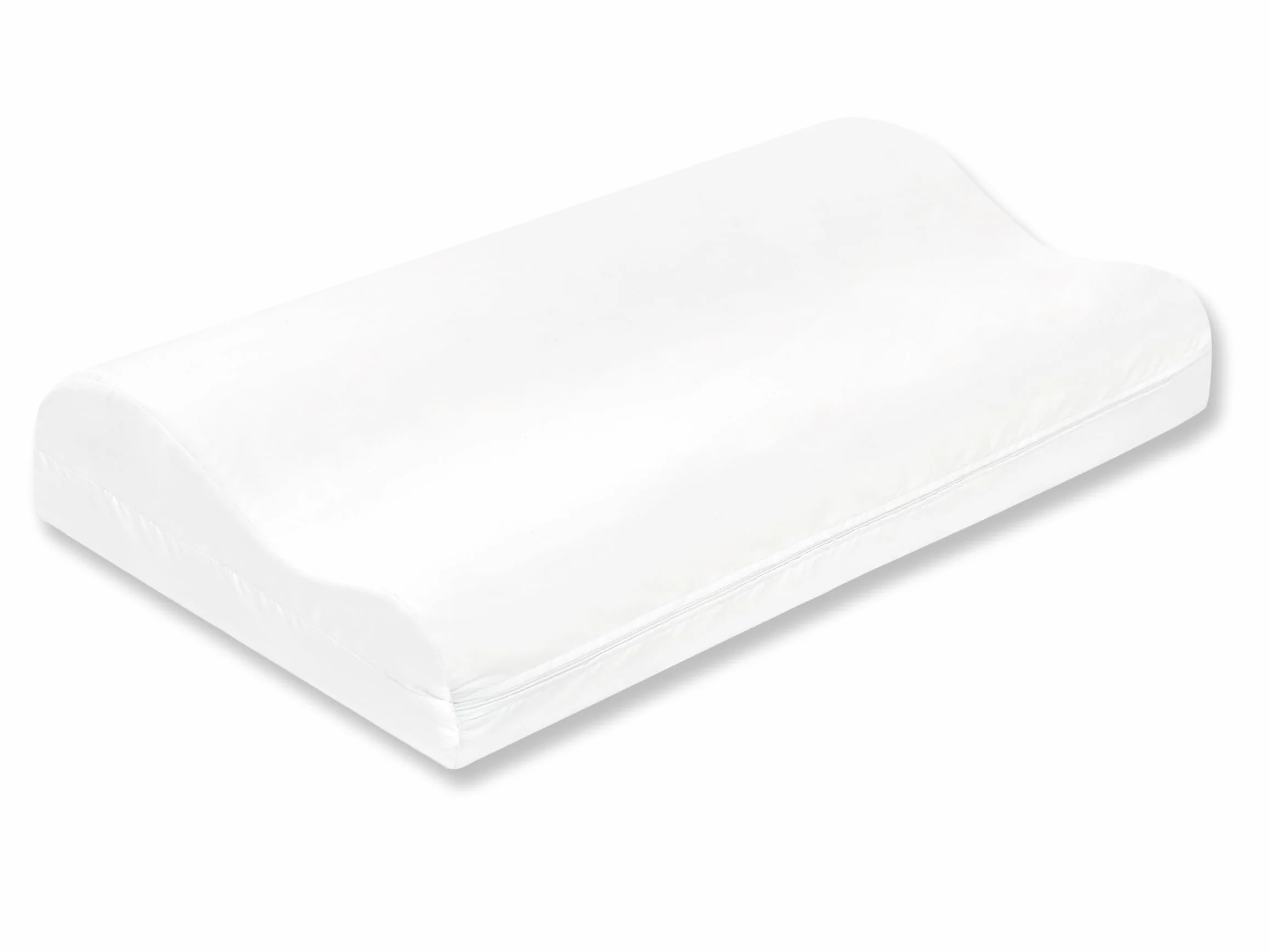 Moshy Almohada Ergonómica Cervical Form de Viscoelástica, Diseño Biposicional 7-11 cm, Funda de Algodón, Blanca (60x40 cm)