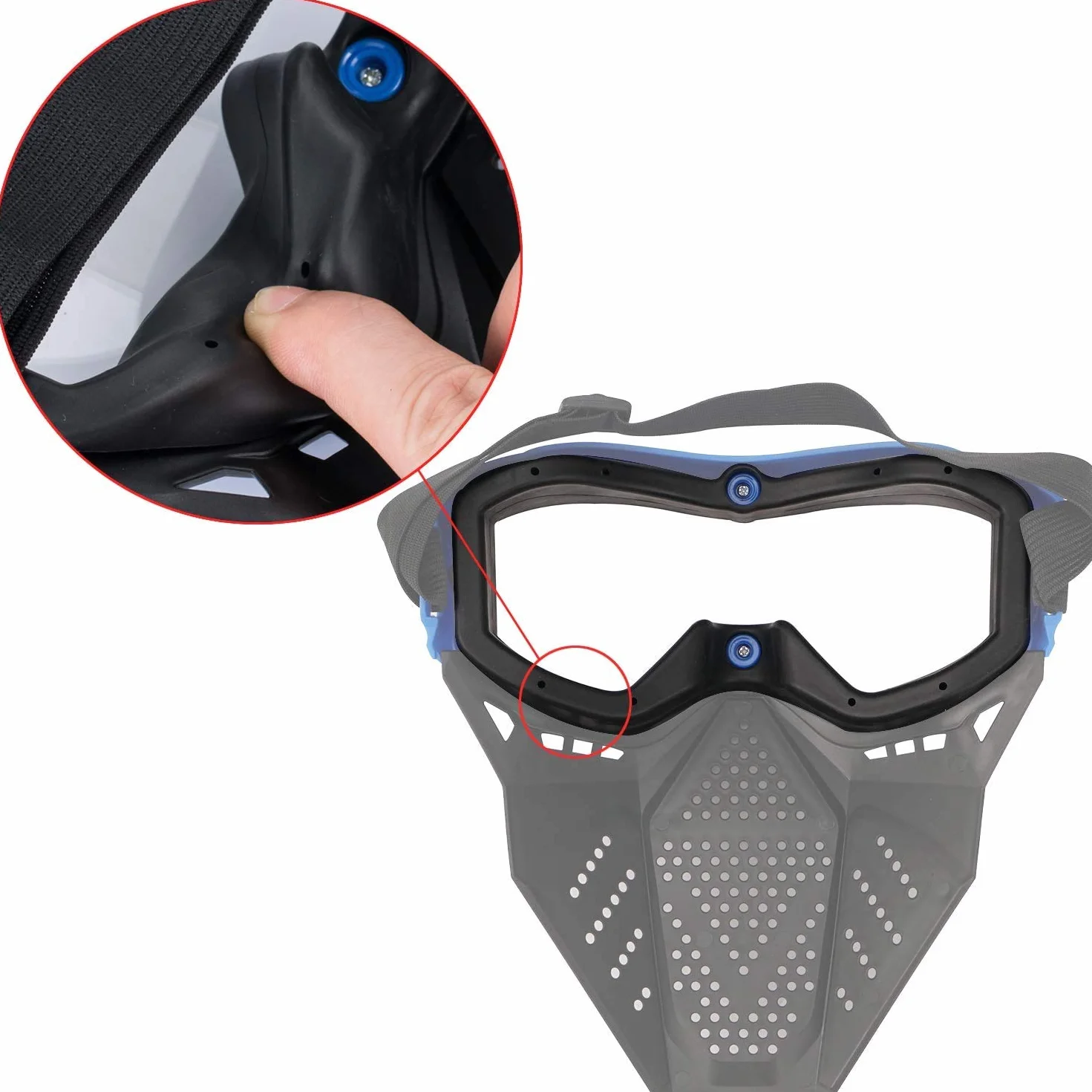 Toyer Pack 2 Mascarillas Tácticas Compatibles con Nerf Rival Rojo y Azul