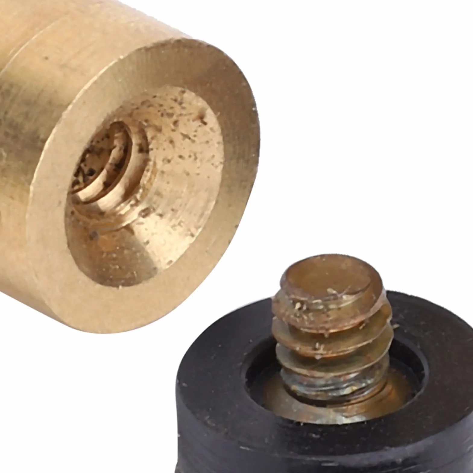 Ejoyous Puntas de taco de billar de 10 mm, 10 piezas de puntas de taco de billar de metal, puntas de taco de billar de cuero duro, puntas de rosca, kit de repuesto de punta de taco de billar