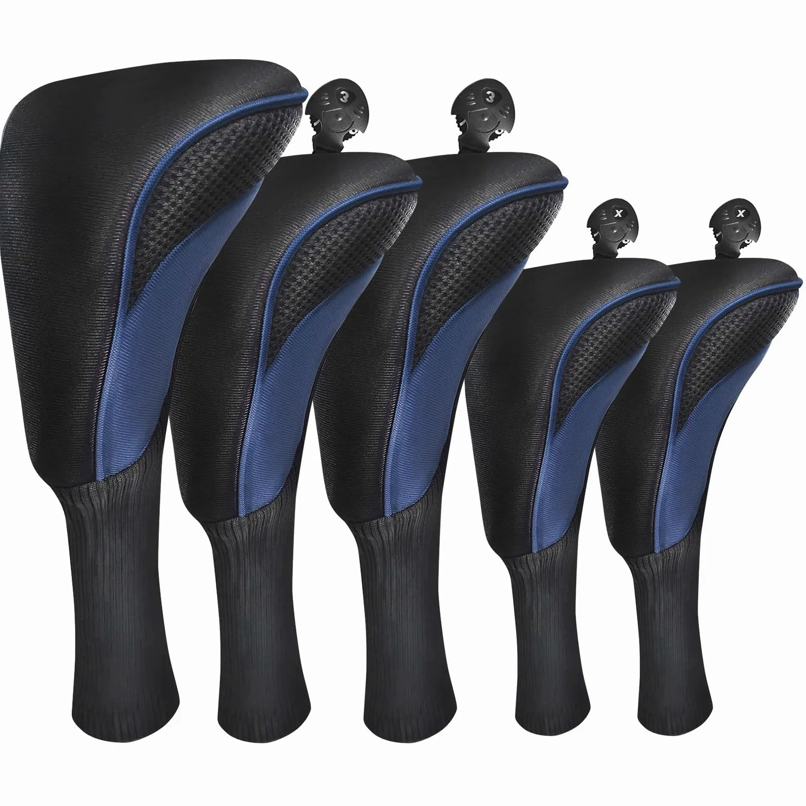 FINGER TEN Fundas para cabeza de palo de golf para maderas, Fairway, híbrida, cubierta larga, con etiqueta intercambiable