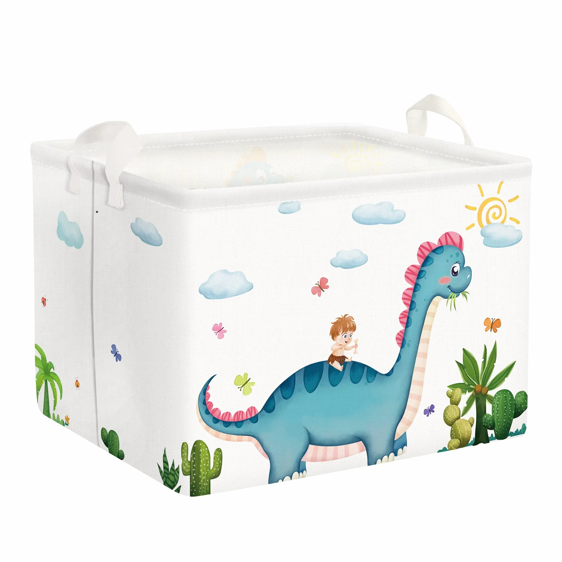 Clastyle Cajas de Almacenaje Cubo Dinosaurio Azul 36L para Habitación Infantil
