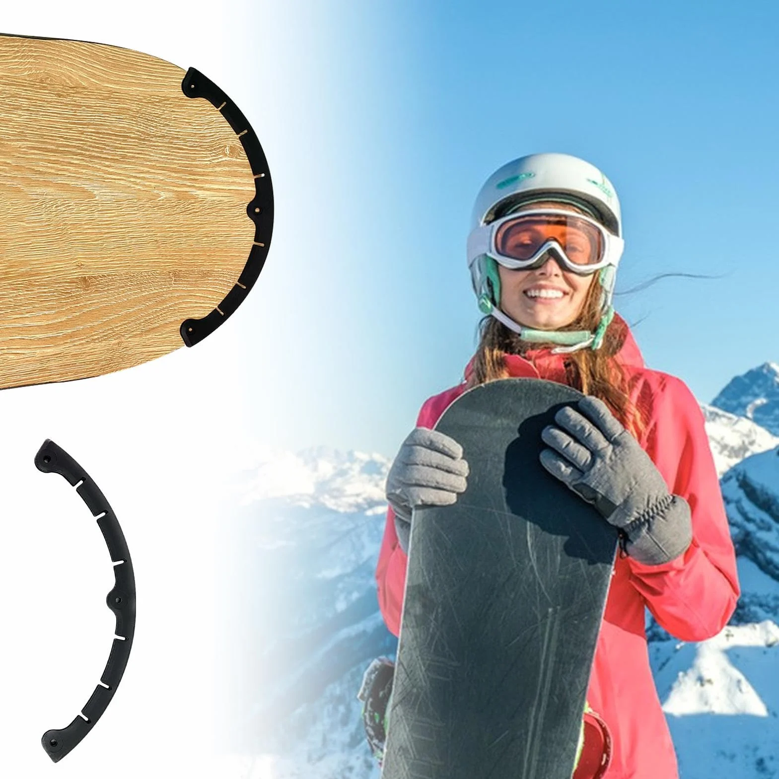 Tira anticolisión elástica para tabla de snowboard, cubierta de borde