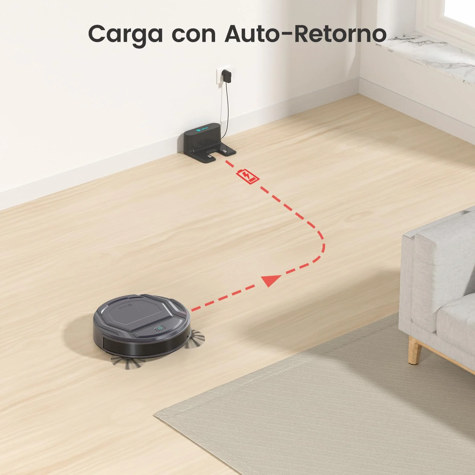 Lefant Robot Aspirador, Succión de 2200 Pa,120 Min Autonomía, Aspirador Robot Sin Enredos, Delgado, Wi-Fi/App/Alexa, Ideal para Pelo de Mascotas, Alfombras de Pelo Bajo (M210 Pro Gris)