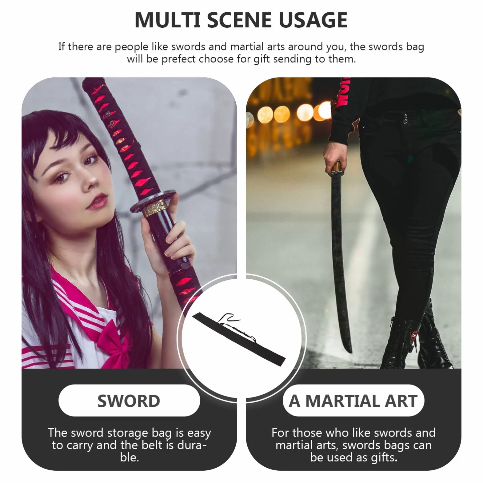 Funda de poliéster para Katana y Sable Ninja con correa para el hombro