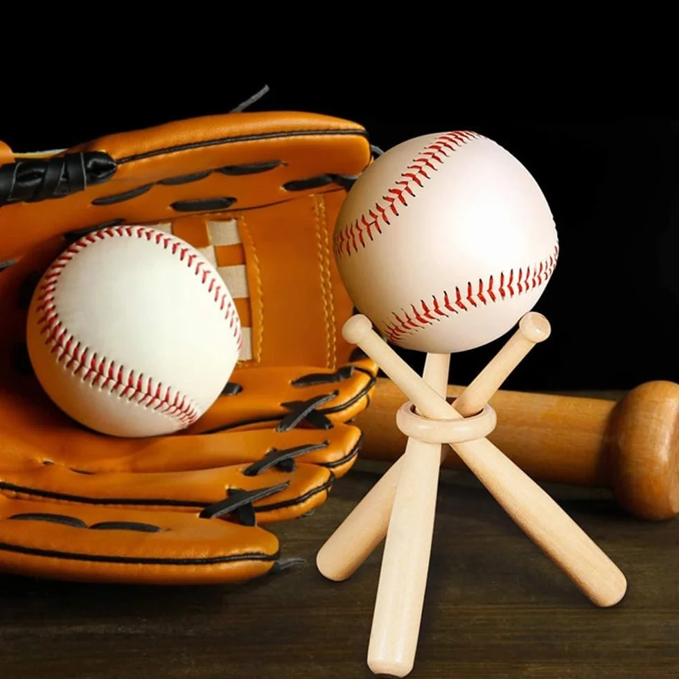 DONGKER Soportes de Béisbol, Soporte de Madera para Pelotas de Golf, Bolos y Coleccionables