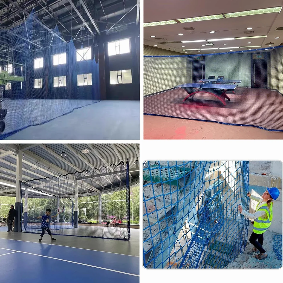 Red de Poliéster Azul Sin Nudos 3M×5M para Deportes Protección Contra Caídas Escalada Fútbol