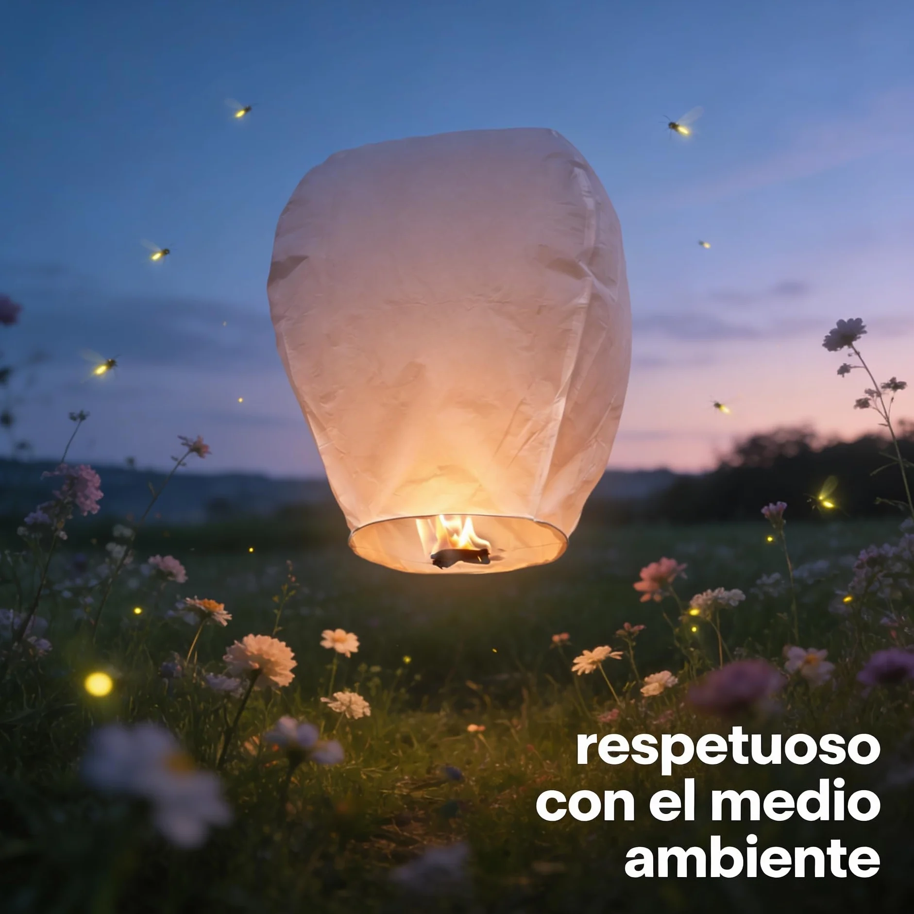 Ediesi, Farolillos Voladores de Papel, 10 Unidades, 100% Biodegradables, Velas Voladoras, Farol Volador, Sky Lanterns, con Rotulador para Escribir Deseos