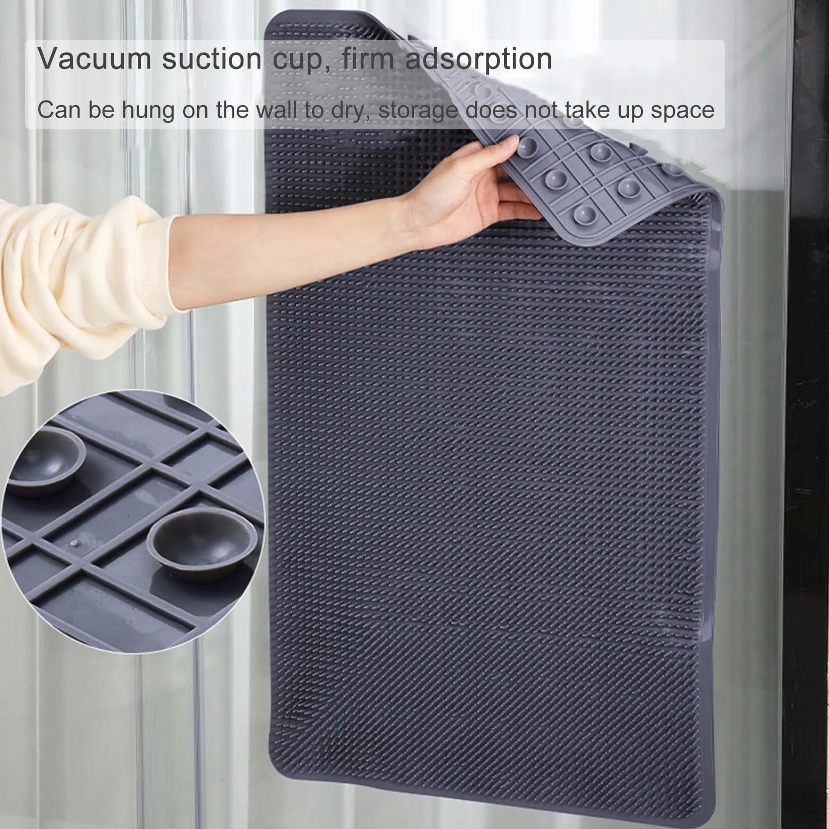 Alfombrillas de baño Antideslizantes, Alfombrilla de Ducha Curva, Alfombrillas de Ducha para baño Antideslizantes con ventosas, Almohadilla para pies de ma