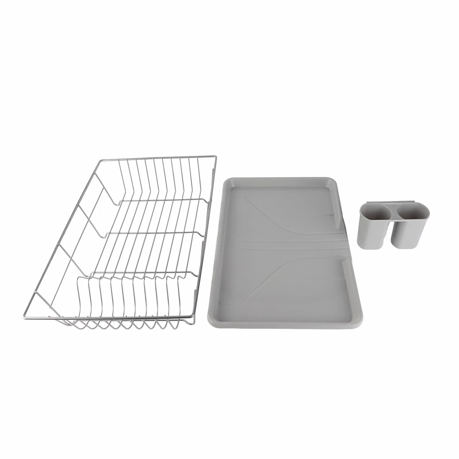 GLOGLOW Rejilla para Secar Platos Soporte para Utensilios de Cocina de Metal, Rejillas para Platos de Acero Galvanizado con Bandeja de Goteo y Rejilla para Palillos Extraíble, 48 X 30 X 11 Cm para de