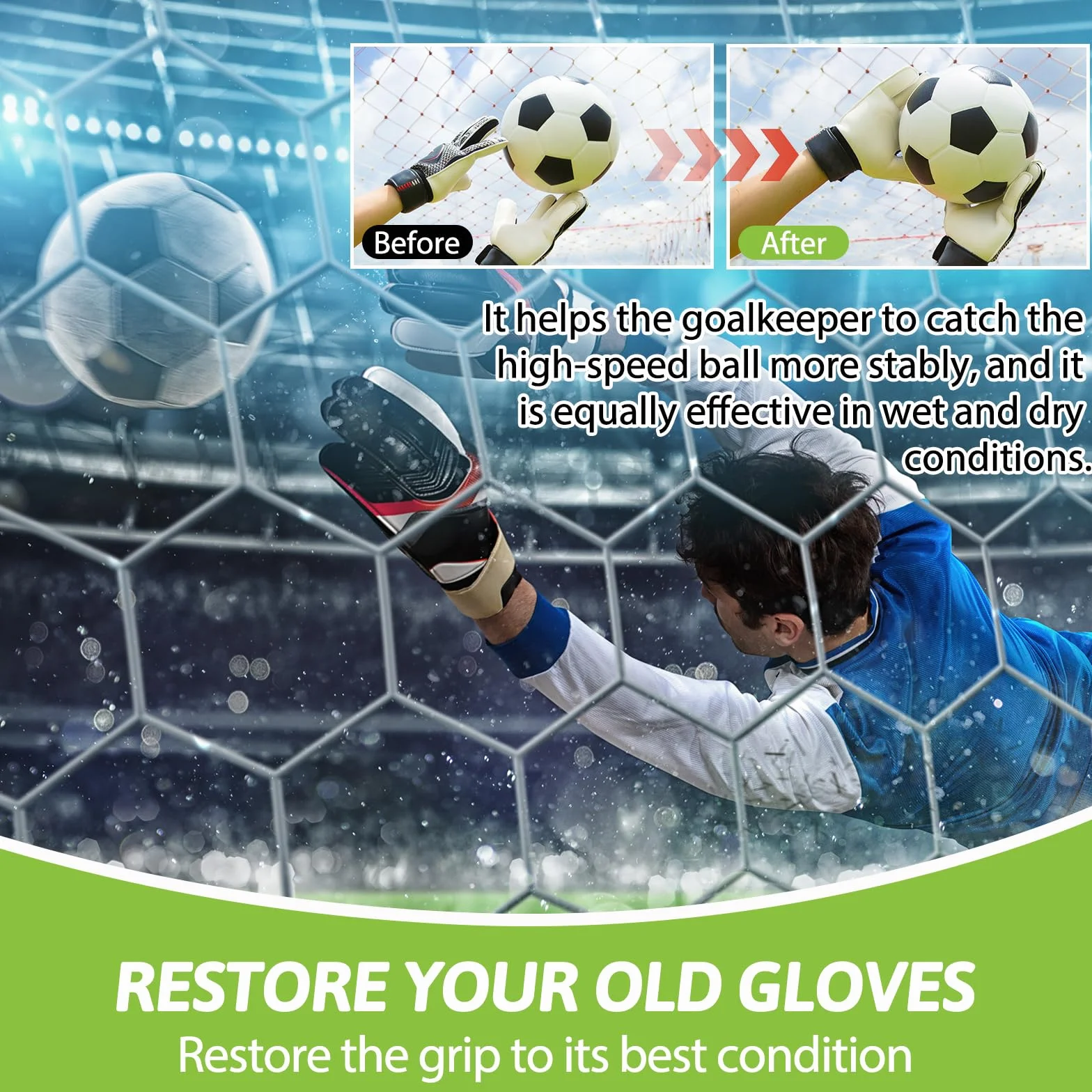 Spray Antideslizante para Guantes de Portero 120ml Mejora Agarre Fútbol