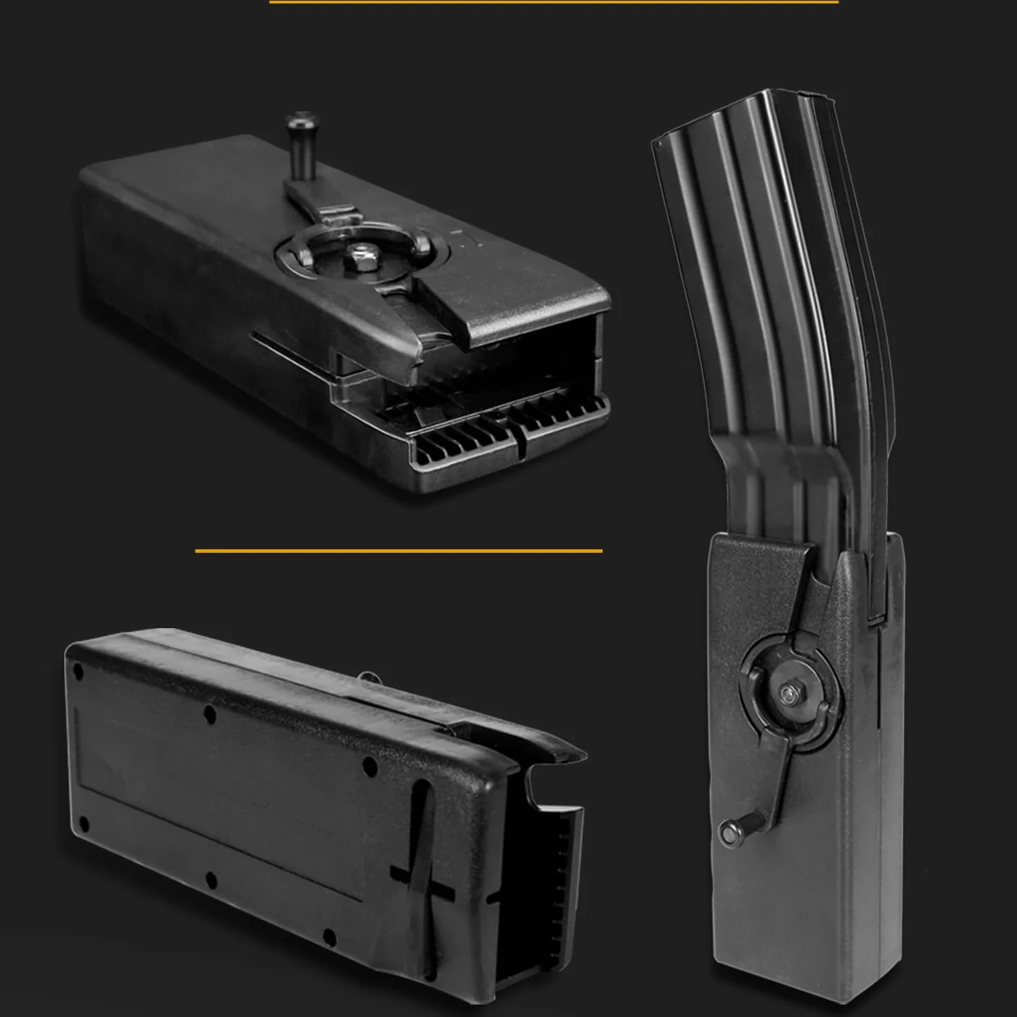 Airsoft Speed Loader 1000 Rondas Manivela BBS Cargador M4 Quick Loader Cargador Rápido 6 MM Tactical Magazine Pouch