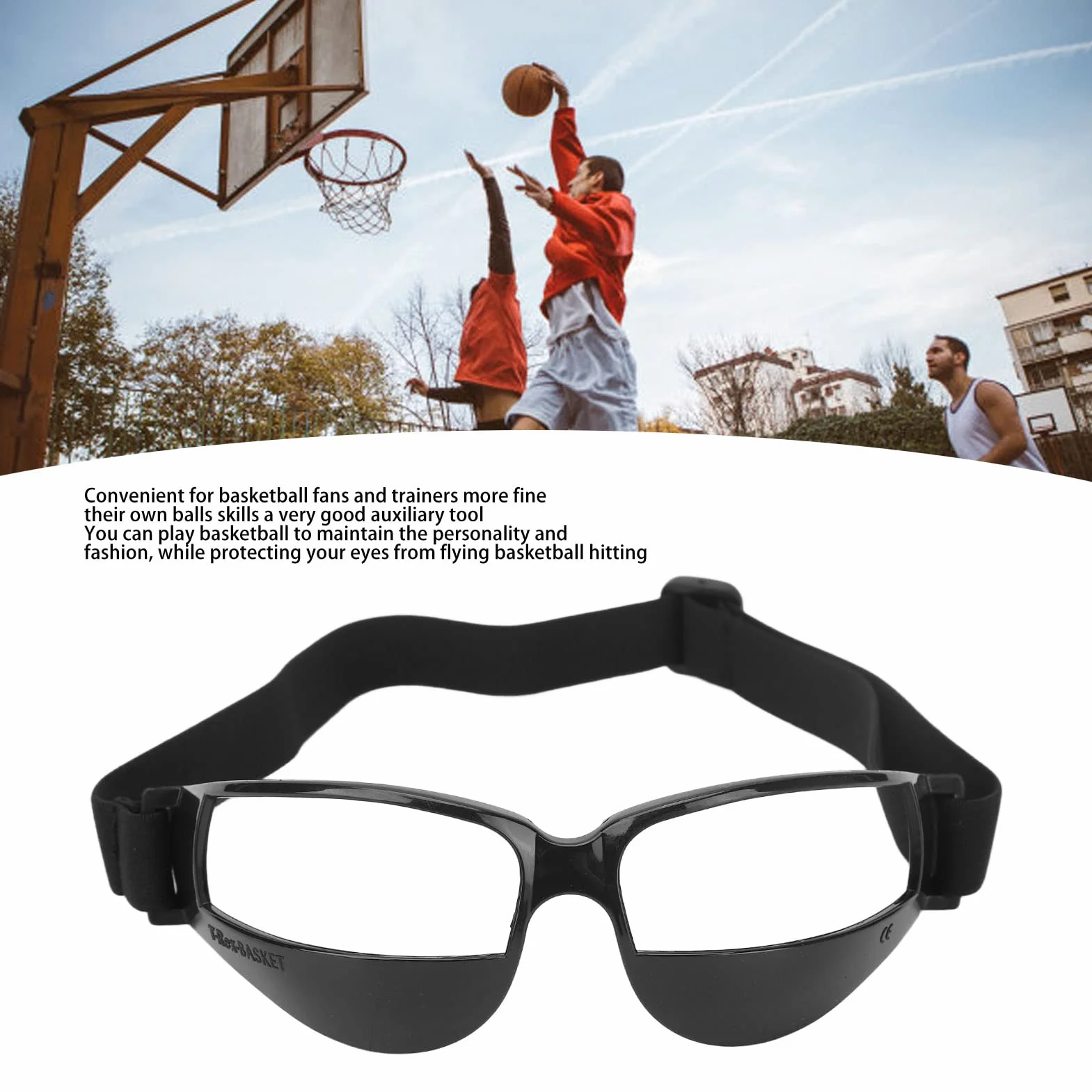 Fyearfly Gafas de entrenamiento de baloncesto, color negro, ajustables, antiarco, para la escuela, adolescentes