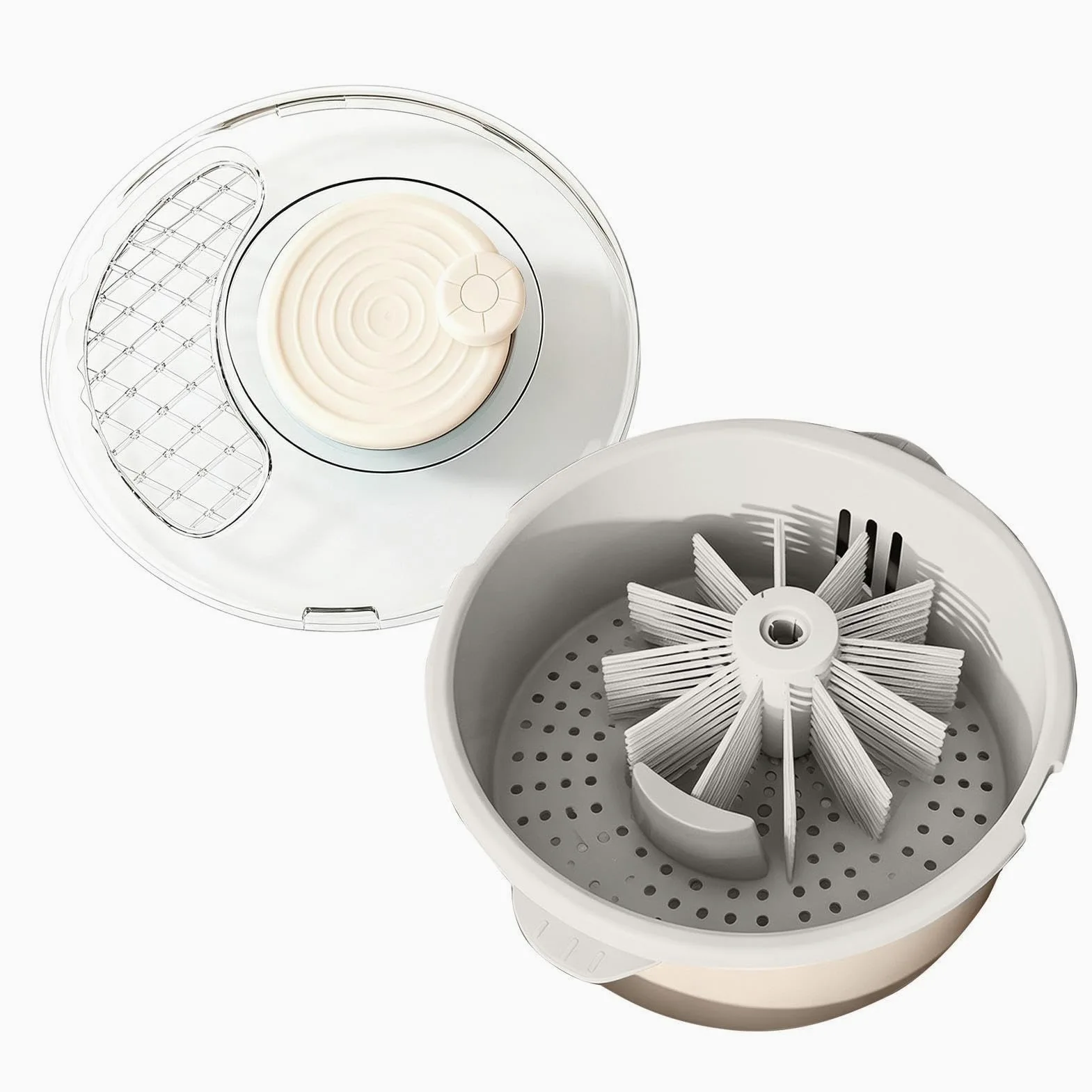 Gran centrifugadora de ensaladas Purificador multiusos, limpieza manual y | Limpiador Alimenticio y Secador de Ensaladas Para Productos, Bayas, Lechuga, Hogar, Cocina Y