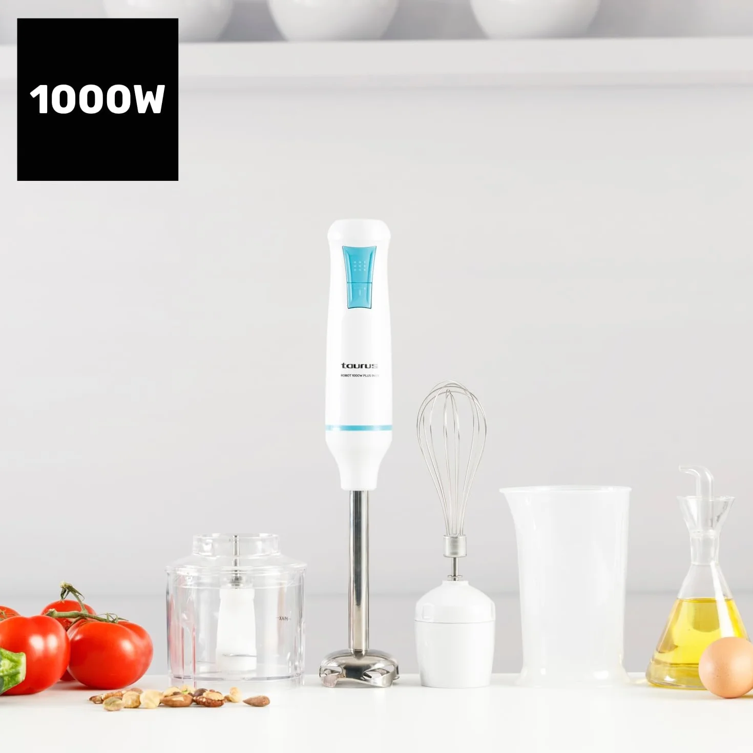 Taurus Batidora de Mano Robot 1000 Plus INOX 2 velocidades + Turbo Cuchillas INOX