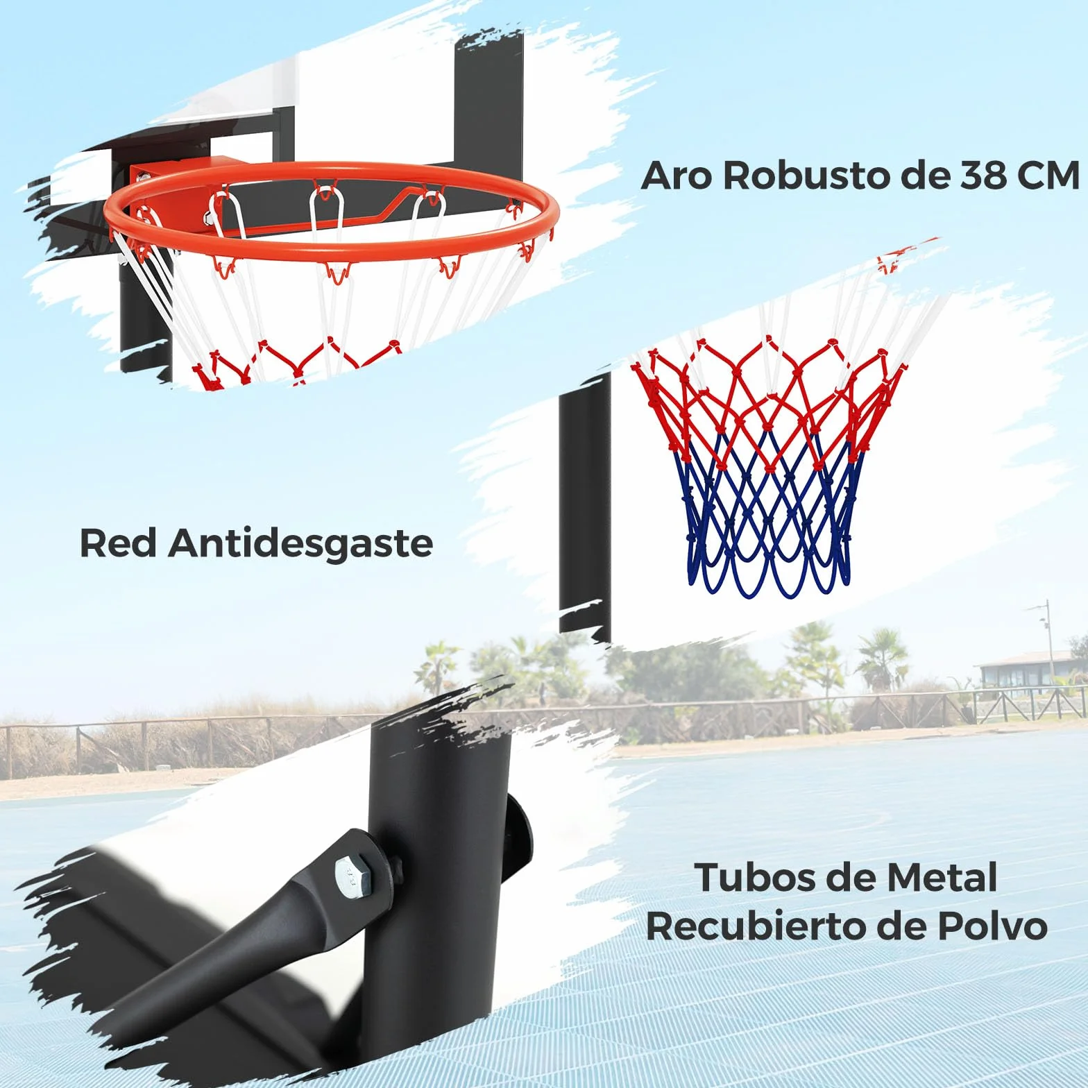 COSTWAY Canasta de Baloncesto Infantil Altura Ajustable 100-212 cm Base Rellenable Ruedas Portátil Interior Exterior