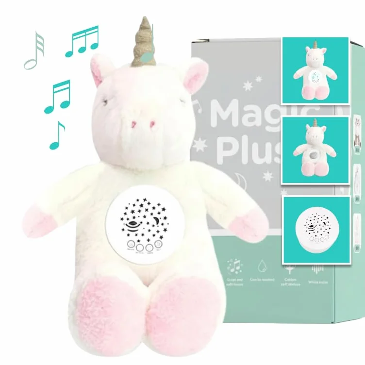 Peluche con Ruido Blanco bebé 15 melodías relajantes luz Nocturna proyector Estrellas Ayuda Dormir Regalo recién Nacidos Baby Shower