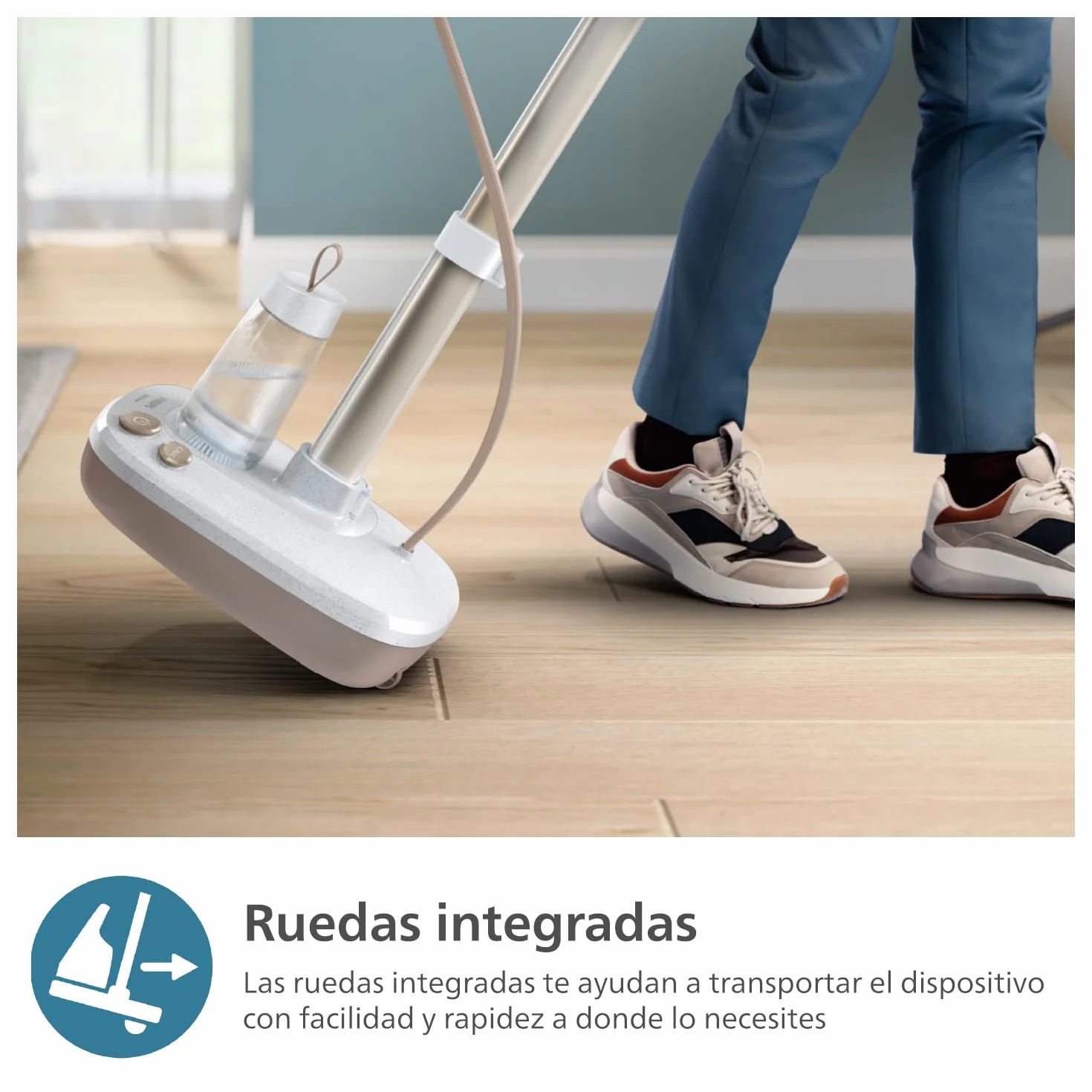 Philips Serie 6000 Plancha All in One - Tabla multiposición, Tecnología sin quemaduras garantizadas, 1800 W, Cómodos botones de pie, Elimina hasta el 99,9% de las bacterias y los ácaros* (AIS6010/10)