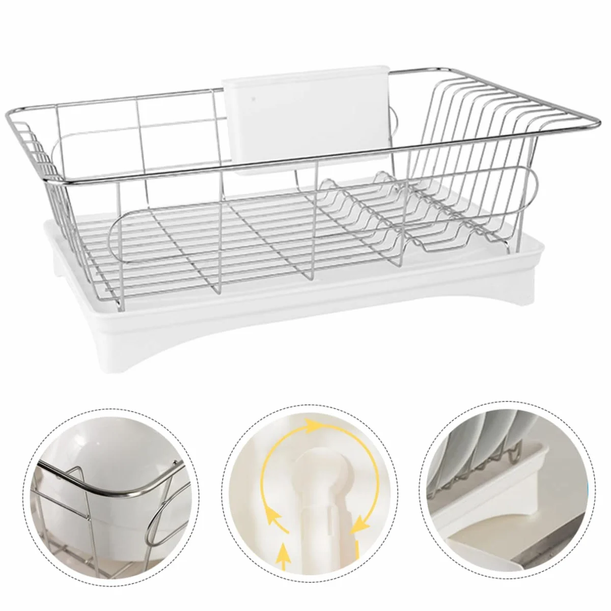 PRETYZOOM Juego De Escurridor De Utensilios Bandeja De Drenaje Soporte Para Platos Colador De Platos