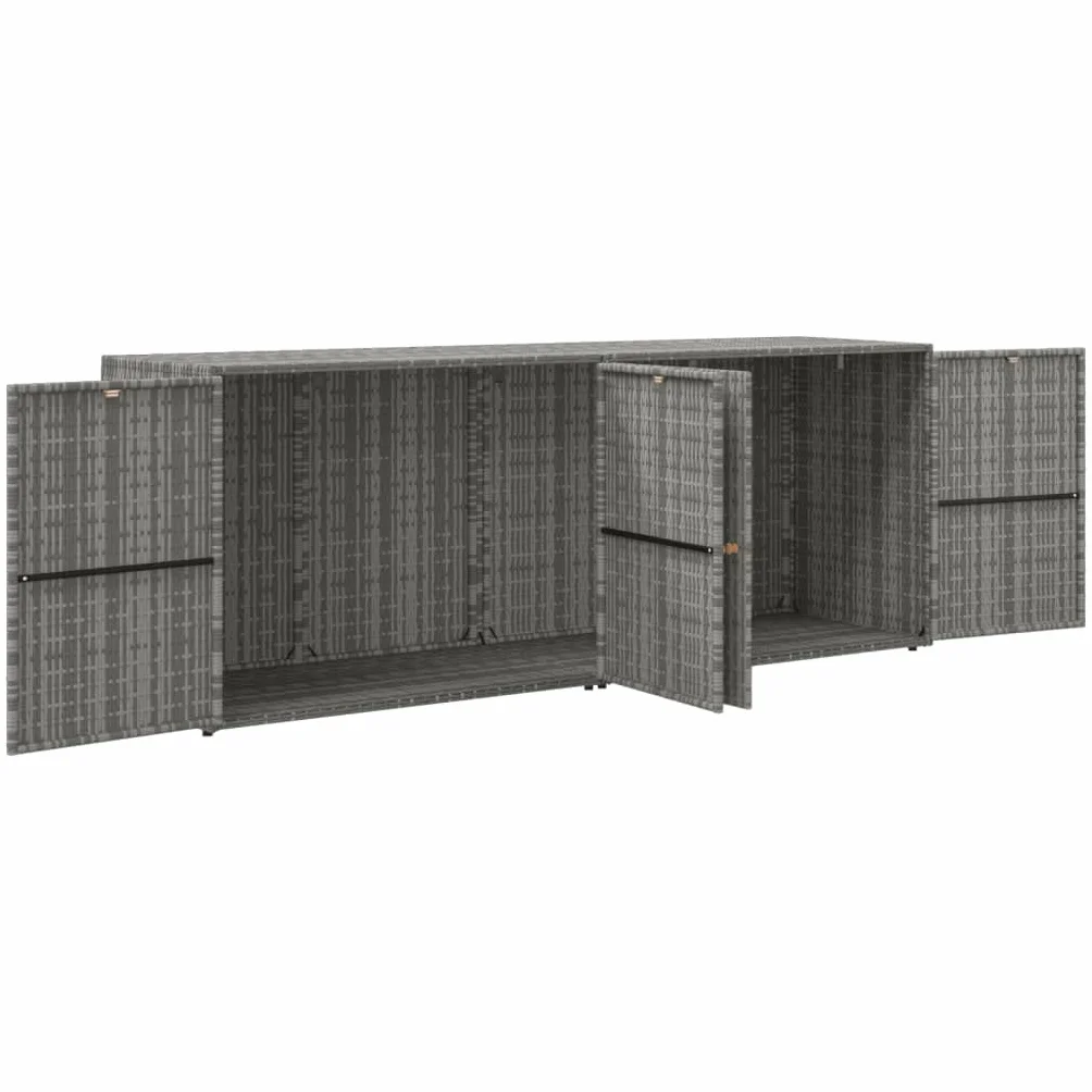 vidaXL Armario de Almacenaje Aparador de Herramientas Mueble para Comedor Caja de Salón Sala de Estar Jardín Ratán PE Gris 198x55,5x80 cm