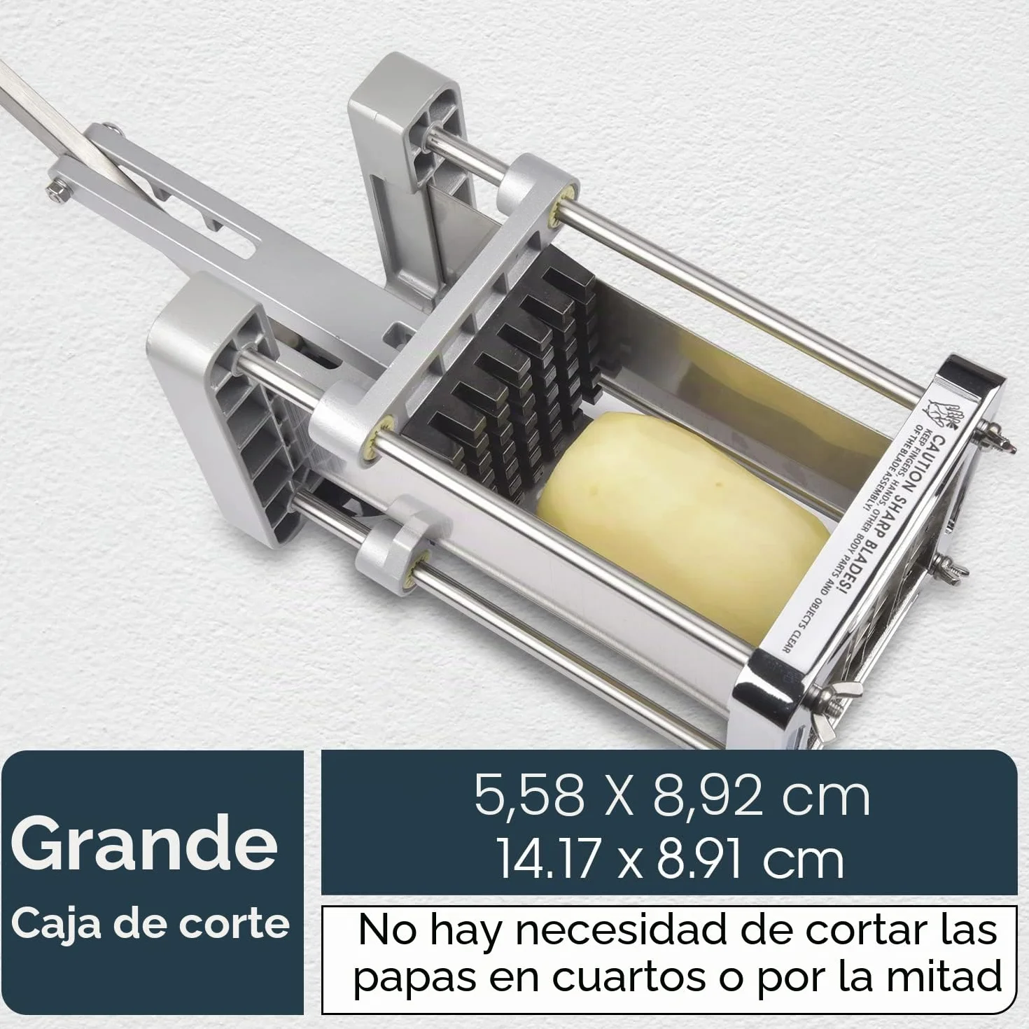 Cortador Patatas Fritas Manual, Sopito Cortador De Patatas Profesional Corta Patata Acero Inoxidable con Cuchillas De 12mm para Uso Doméstico