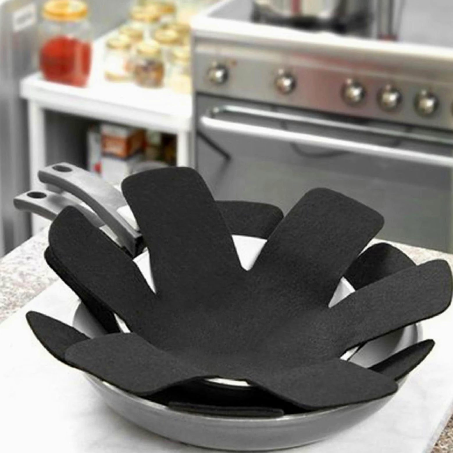 Separadores de ollas y sartenes, Protector de sartenes para Evitar arañazos - Juego de 8 Protectores de ollas para apilar, sartenes, cacerolas, sartenes de gres, Wok 38cm