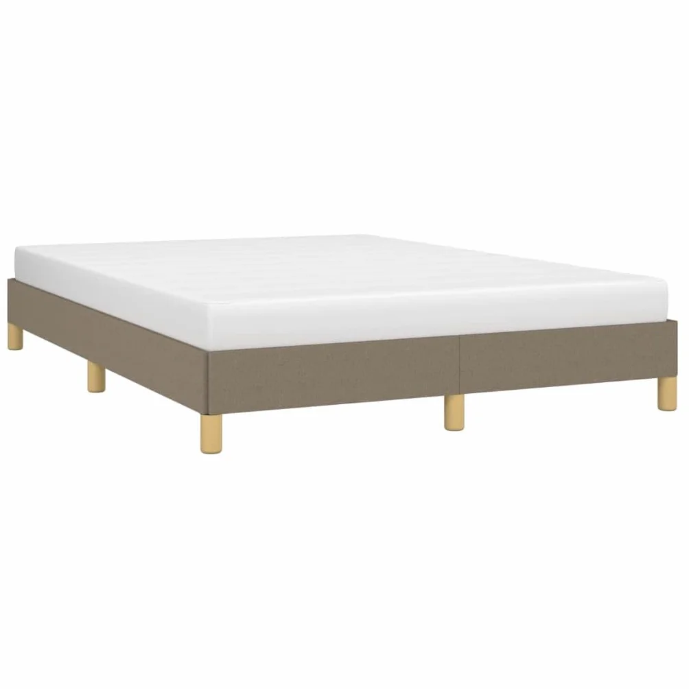 vidaXL Estructura de Cama Matrimonial Somier Tapizado Dormitorio Base Habitación Muebles Mobiliario Cuarto Descanso de Tela Gris Taupe 140x200 cm